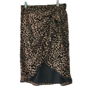 Rachel Zoe Pencil Skirt Women's M Animal Print Burnout Velvet New Mobwives Brown